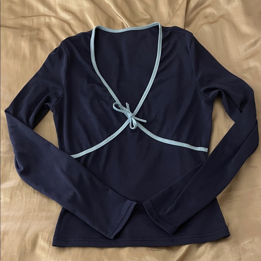 Elegant Navy Blue Women's Top